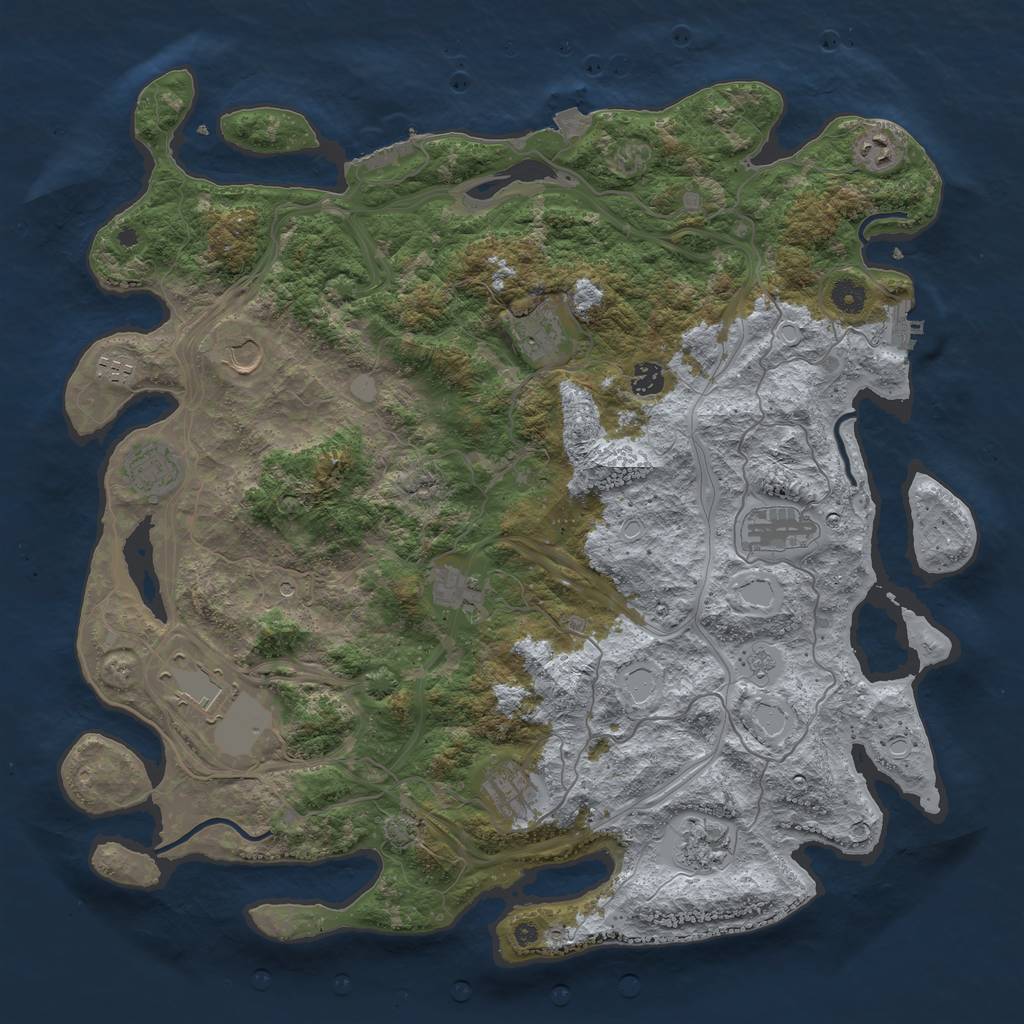 Rust Map: Procedural Map, Size: 4500, Seed: 703678995, 19 Monuments