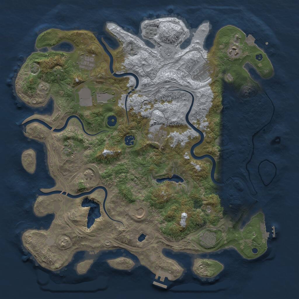 Rust Map: Procedural Map, Size: 4250, Seed: 24222, 16 Monuments