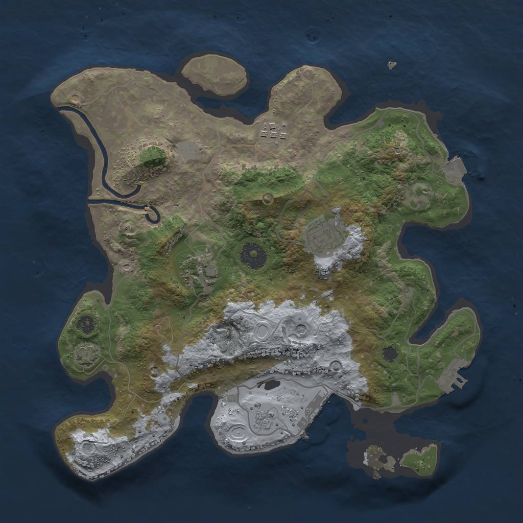 Rust Map: Procedural Map, Size: 3000, Seed: 6735, 11 Monuments