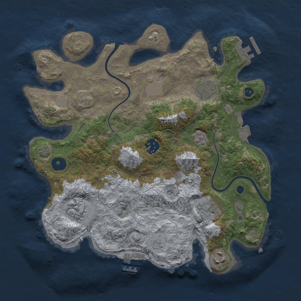 Rust Map: Procedural Map, Size: 3200, Seed: 641155839, 13 Monuments