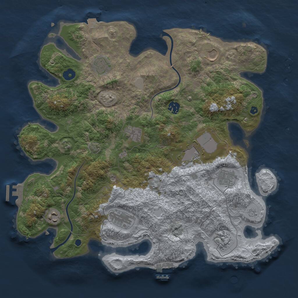 Rust Map: Procedural Map, Size: 3800, Seed: 75292107, 15 Monuments