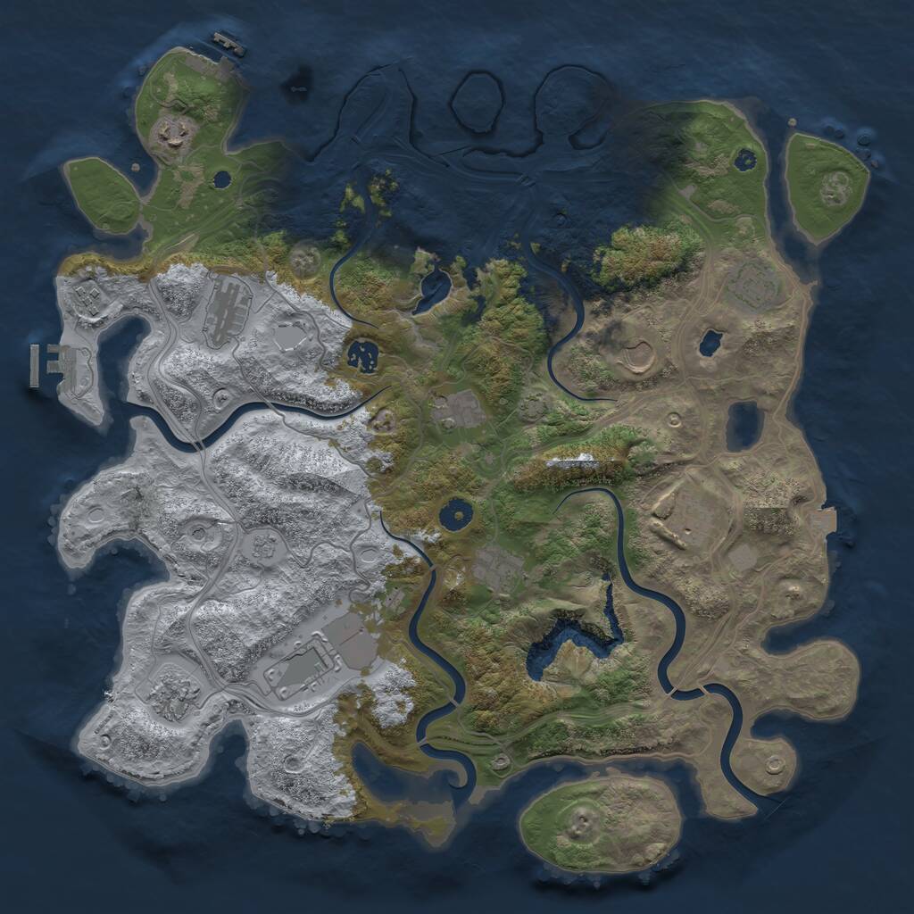 Rust Map: Procedural Map, Size: 4250, Seed: 85619444, 17 Monuments