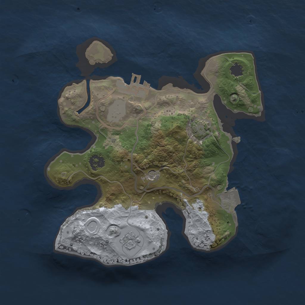Rust Map: Procedural Map, Size: 2000, Seed: 579155570, 7 Monuments