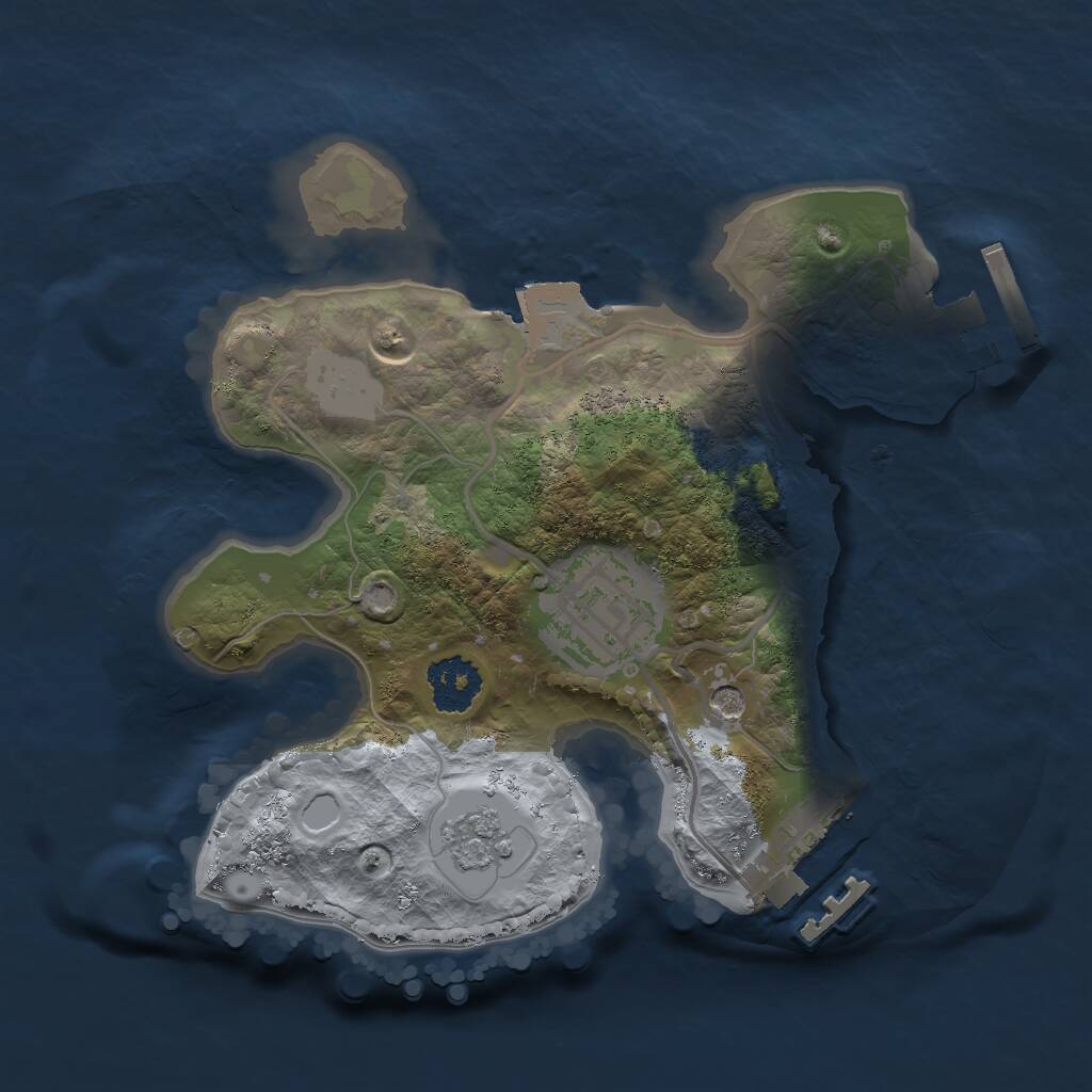 Rust Map: Procedural Map, Size: 2000, Seed: 579155570, 6 Monuments