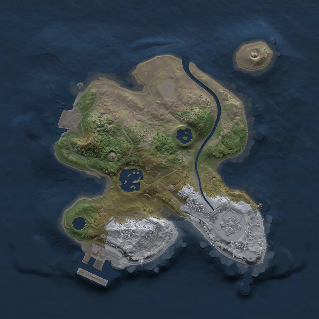 Rust Map: Procedural Map, Size: 2000, Seed: 6145103, 4 Monuments