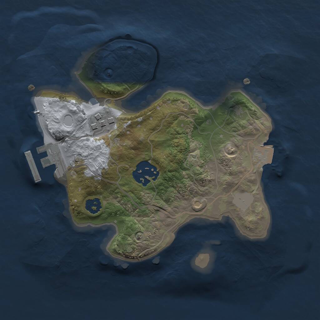 Rust Map: Procedural Map, Size: 2000, Seed: 1243287352, 4 Monuments