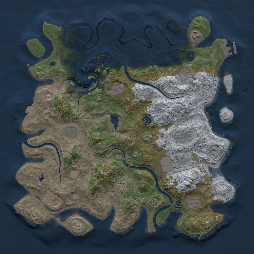 Rust Map: Procedural Map, Size: 4200, Seed: 1281957681, 16 Monuments