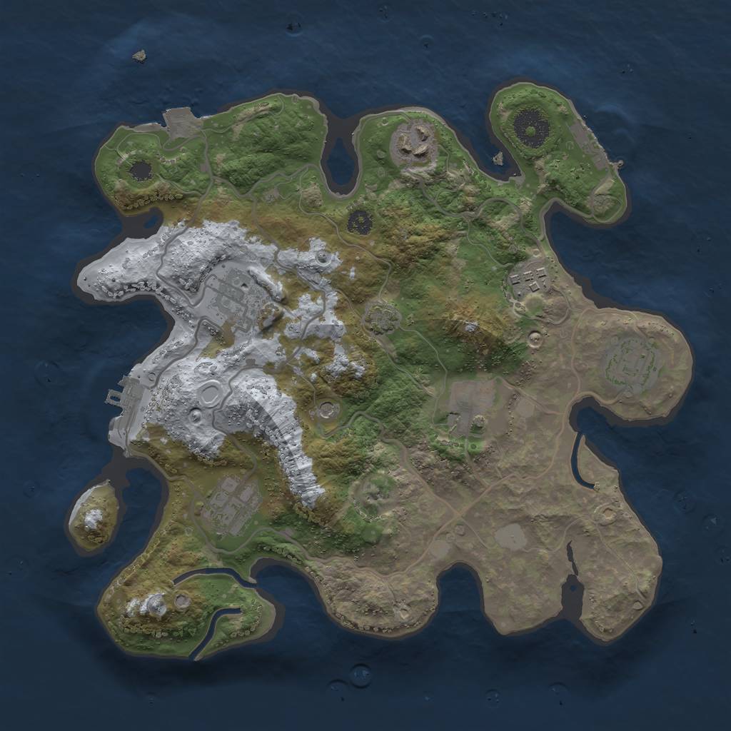 Rust Map: Procedural Map, Size: 3000, Seed: 6987425, 13 Monuments