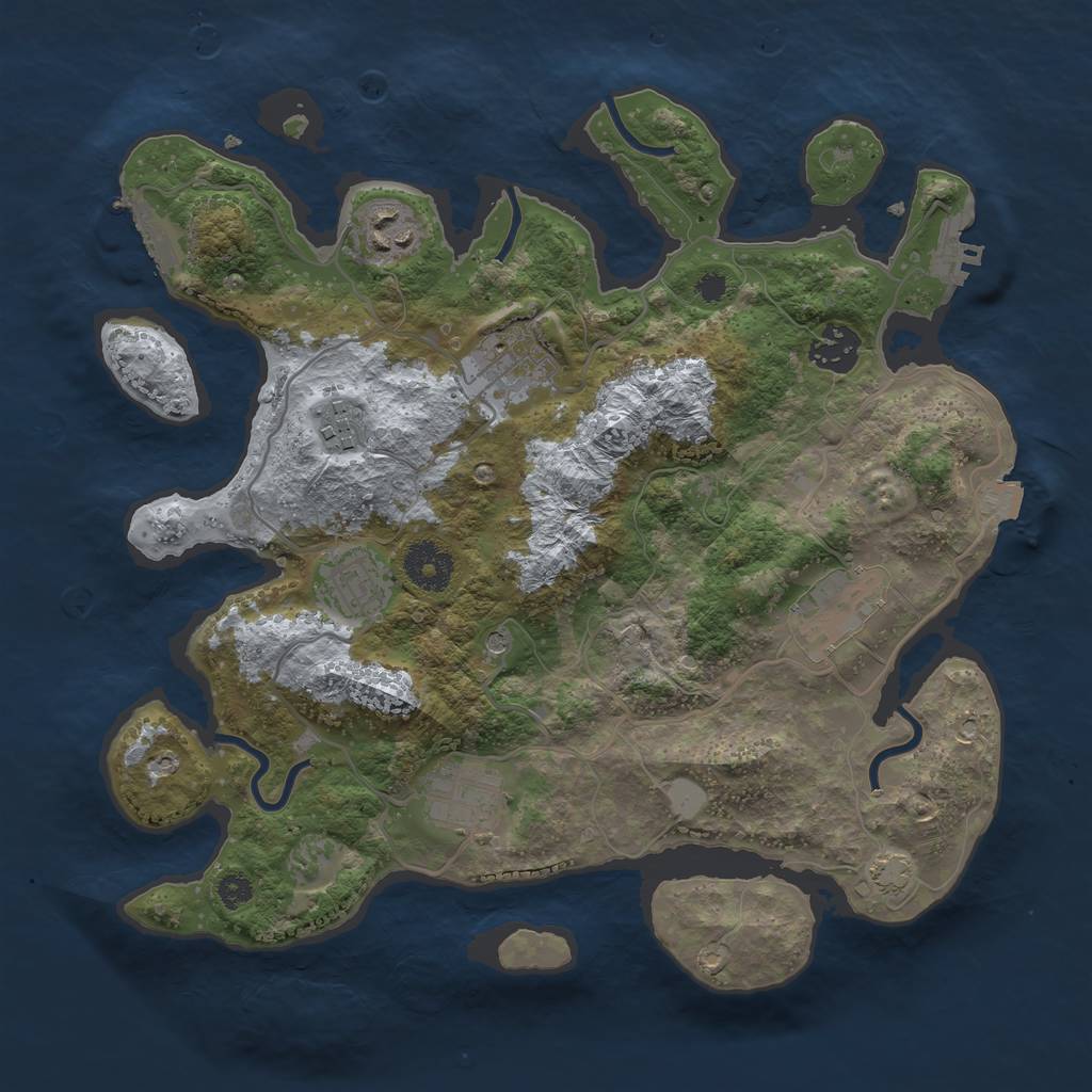 Rust Map: Procedural Map, Size: 3300, Seed: 123321, 14 Monuments
