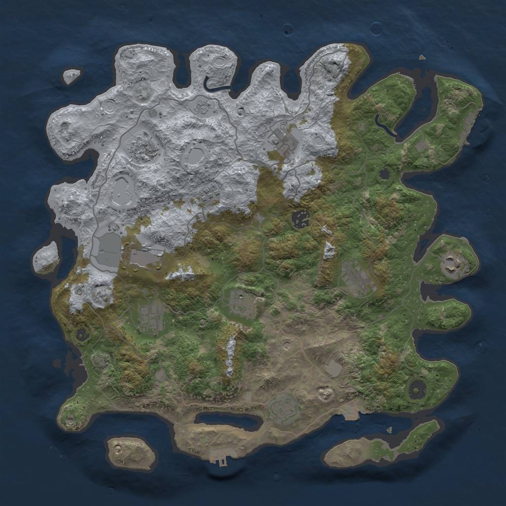 Rust Map: Procedural Map, Size: 4000, Seed: 566104554, 18 Monuments
