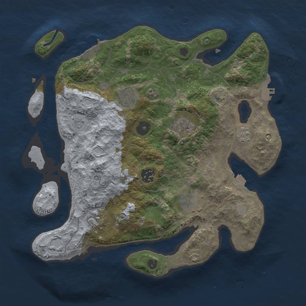 Rust Map: Procedural Map, Size: 3250, Seed: 1655152099, 14 Monuments