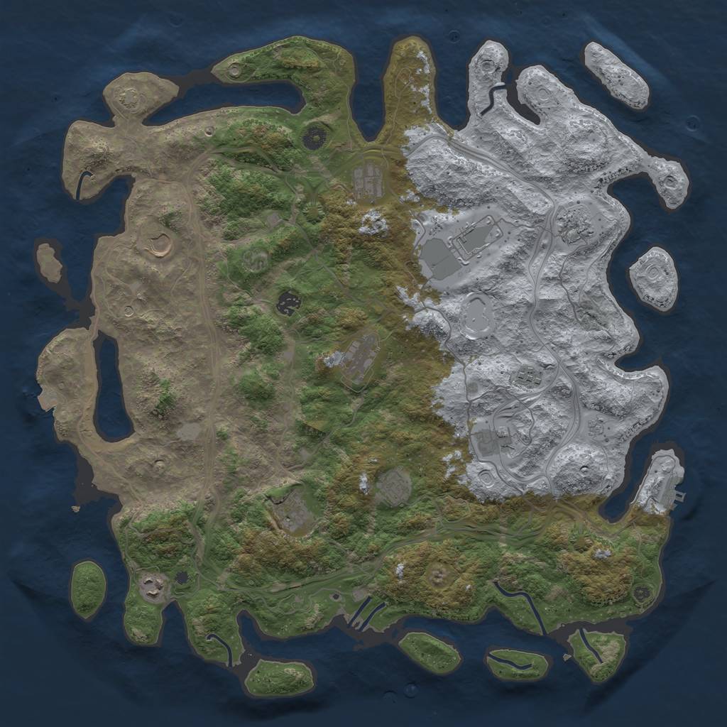 Rust Map: Procedural Map, Size: 4700, Seed: 454841337, 18 Monuments