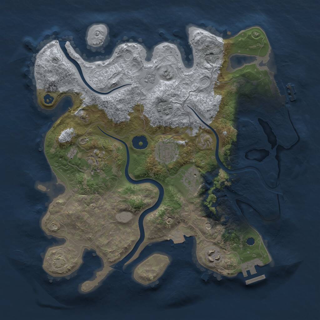 Rust Map: Procedural Map, Size: 3200, Seed: 379011711, 11 Monuments