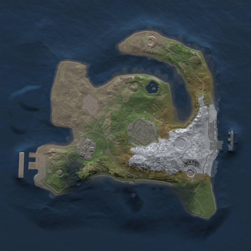 Rust Map: Procedural Map, Size: 2000, Seed: 1582263781, 6 Monuments