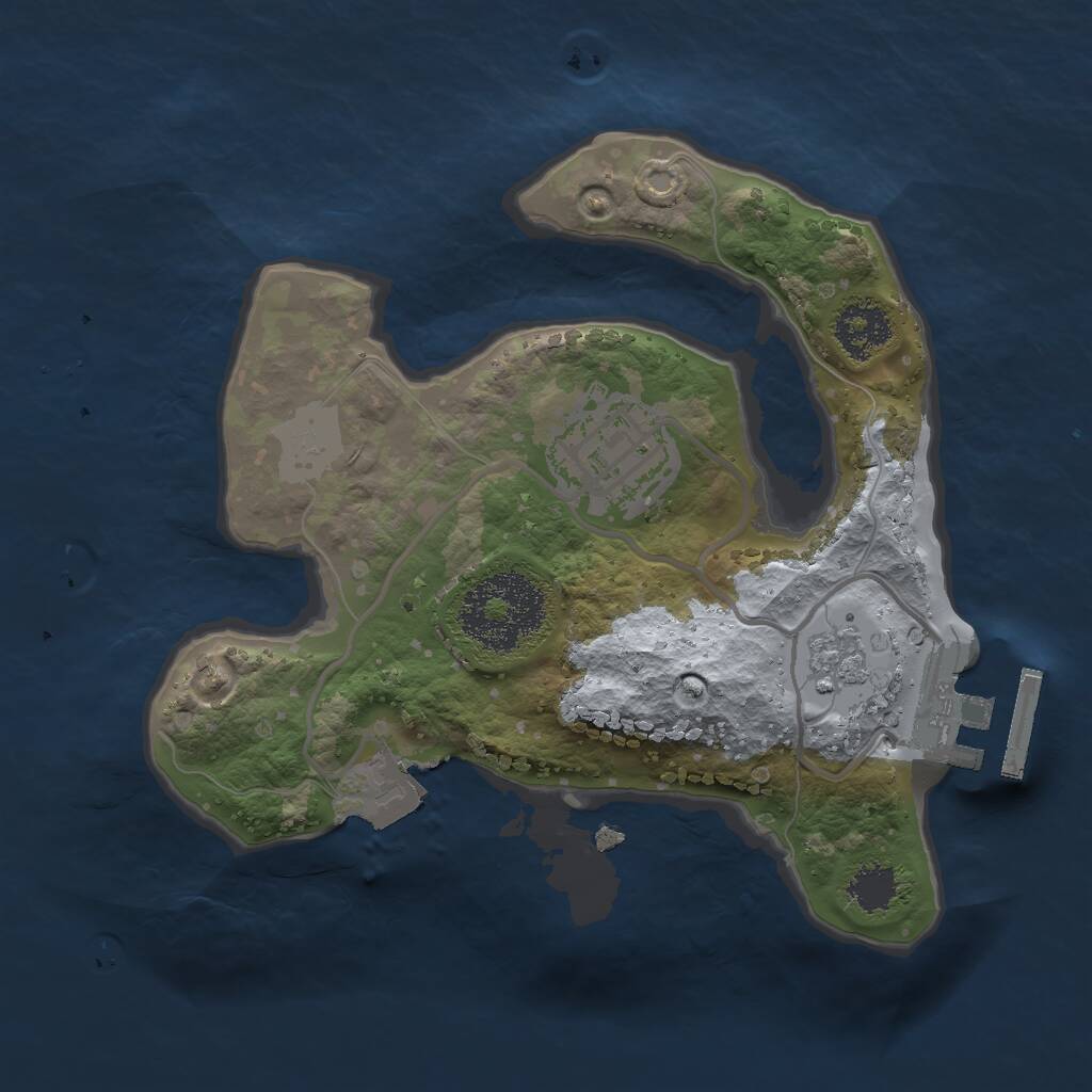 Rust Map: Procedural Map, Size: 2000, Seed: 1582263781, 4 Monuments