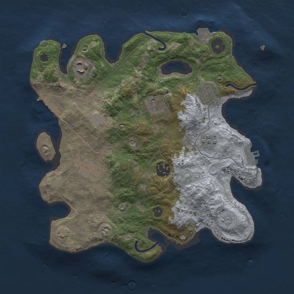 Rust Map: Procedural Map, Size: 3000, Seed: 86154, 14 Monuments