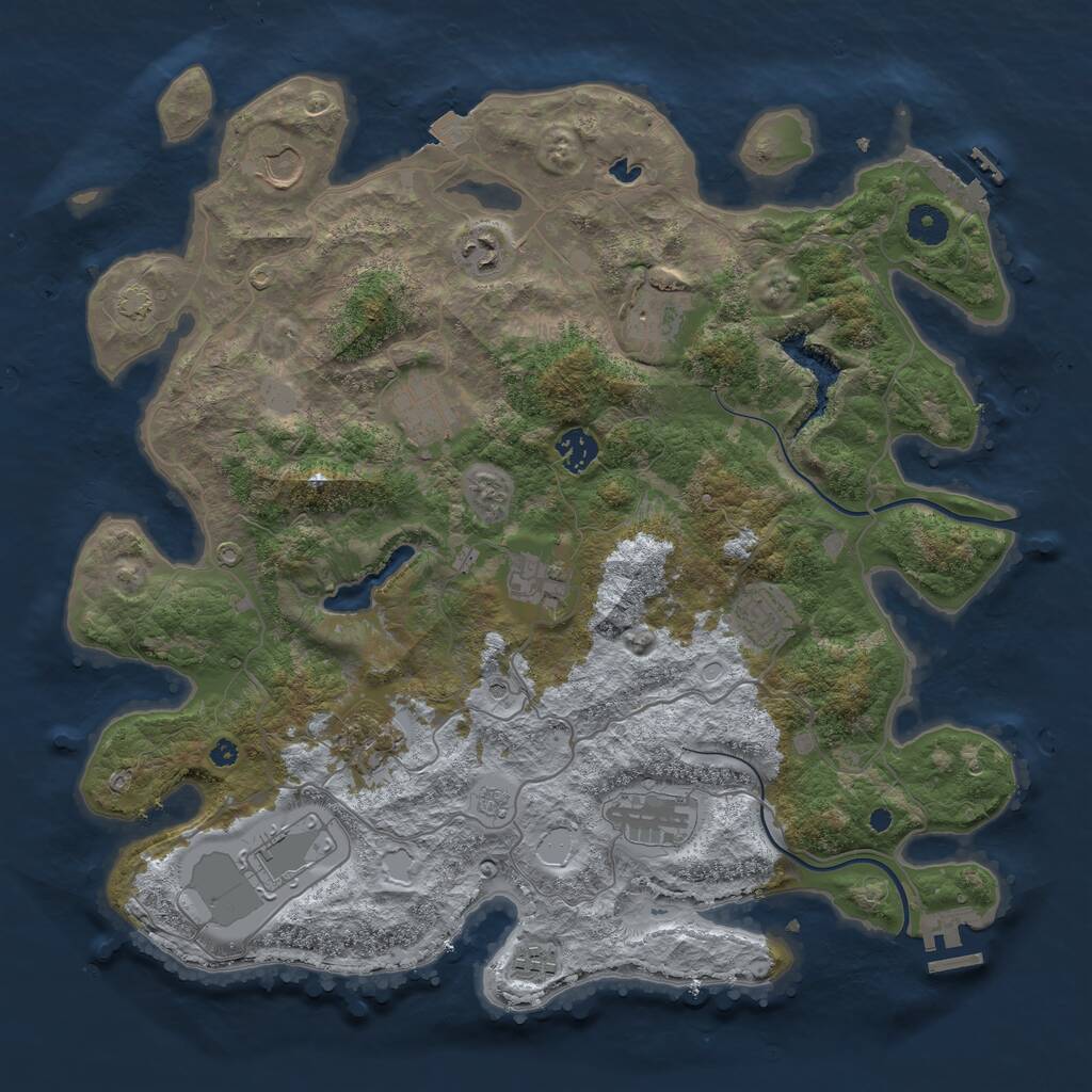 Rust Map: Procedural Map, Size: 4000, Seed: 478796, 17 Monuments