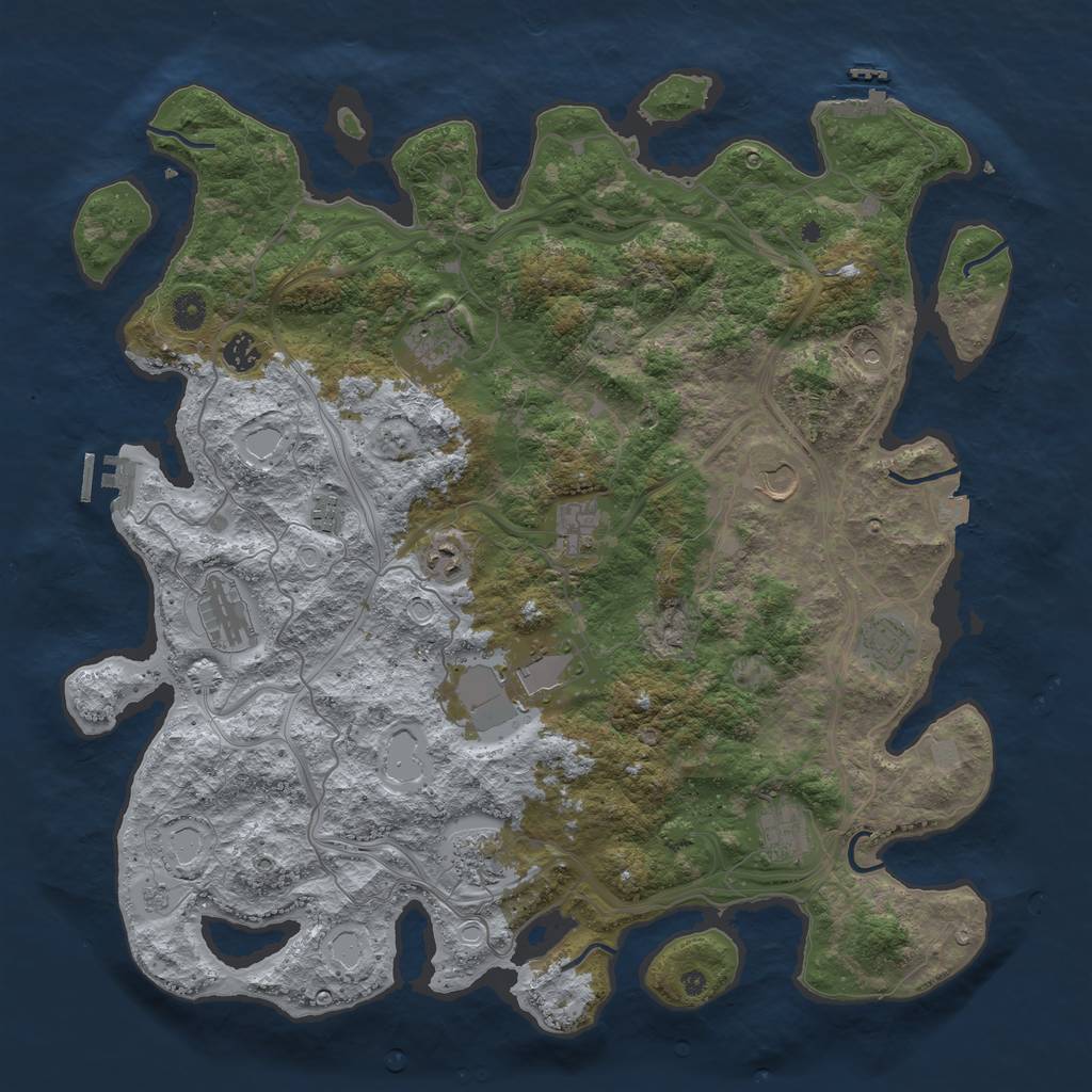 Rust Map: Procedural Map, Size: 4500, Seed: 1324654, 19 Monuments