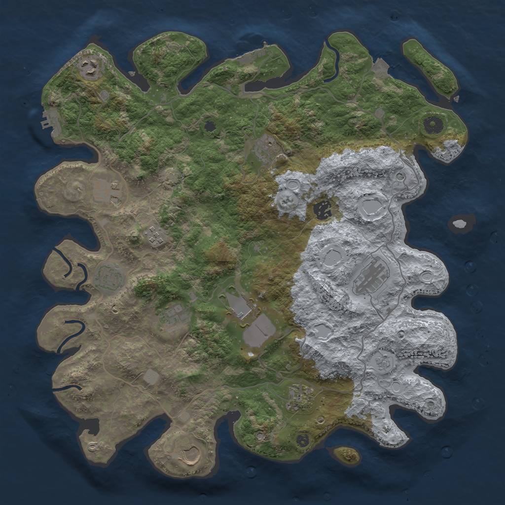 Rust Map: Procedural Map, Size: 4000, Seed: 126756, 19 Monuments