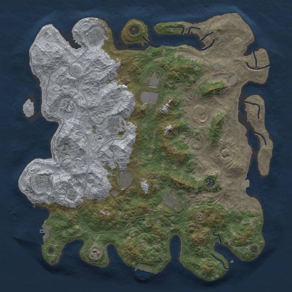 Rust Map: Procedural Map, Size: 4500, Seed: 45090, 19 Monuments