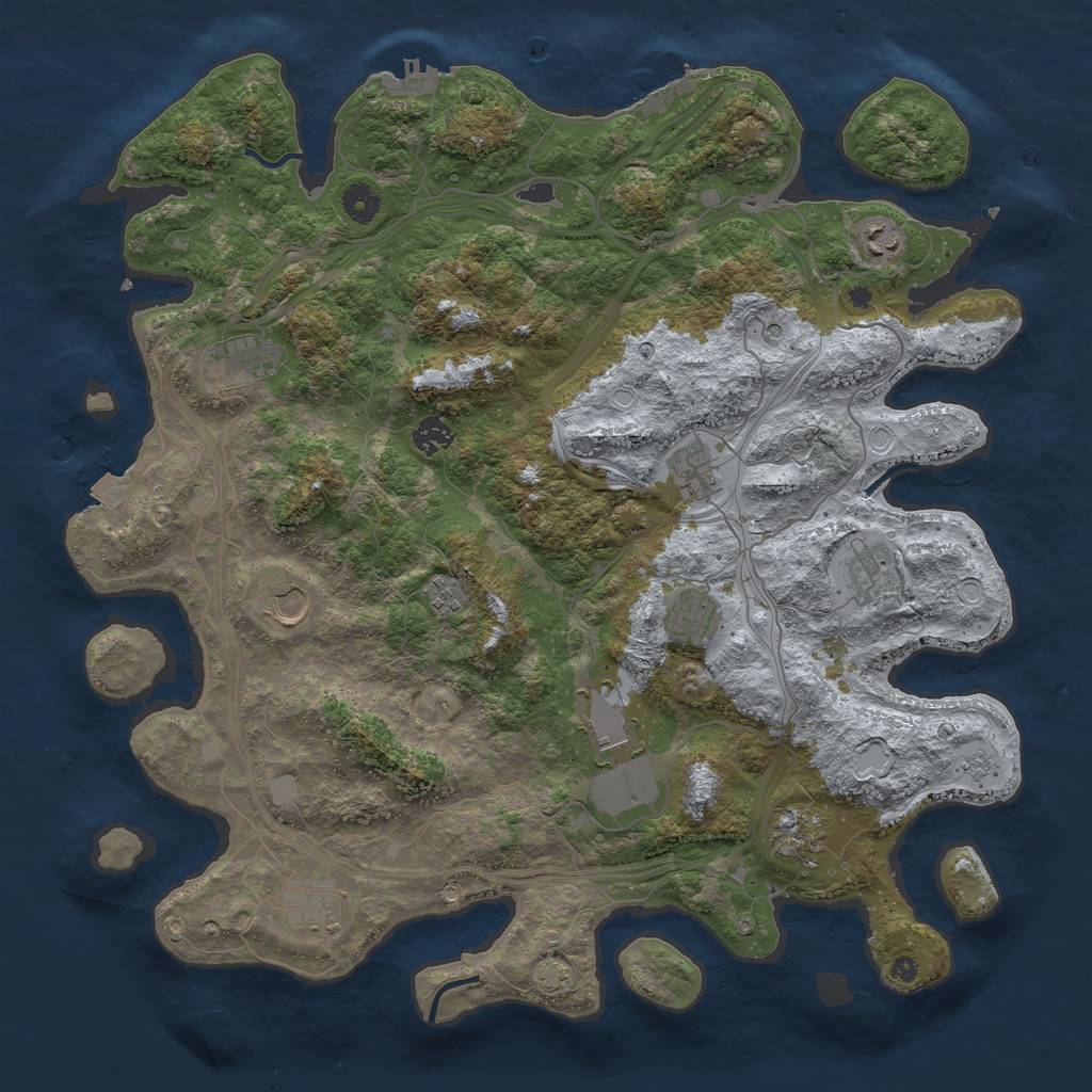 Rust Map: Procedural Map, Size: 4300, Seed: 14919288, 19 Monuments