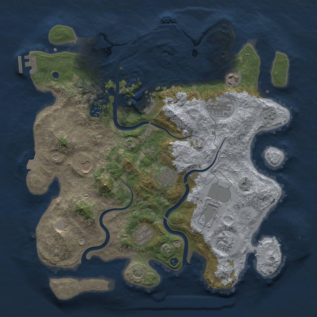 Rust Map: Procedural Map, Size: 3800, Seed: 4042824, 16 Monuments