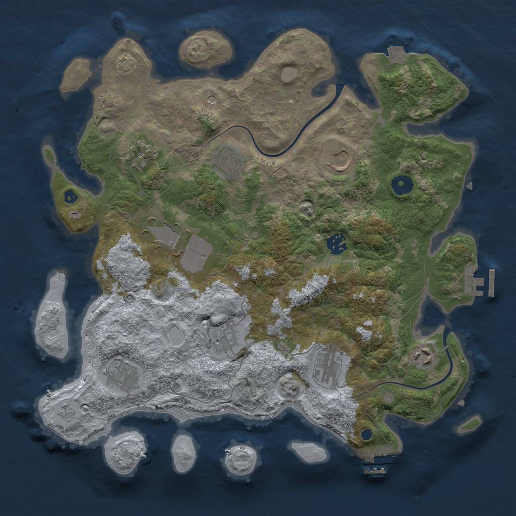 Rust Map: Procedural Map, Size: 3750, Seed: 76148845, 15 Monuments