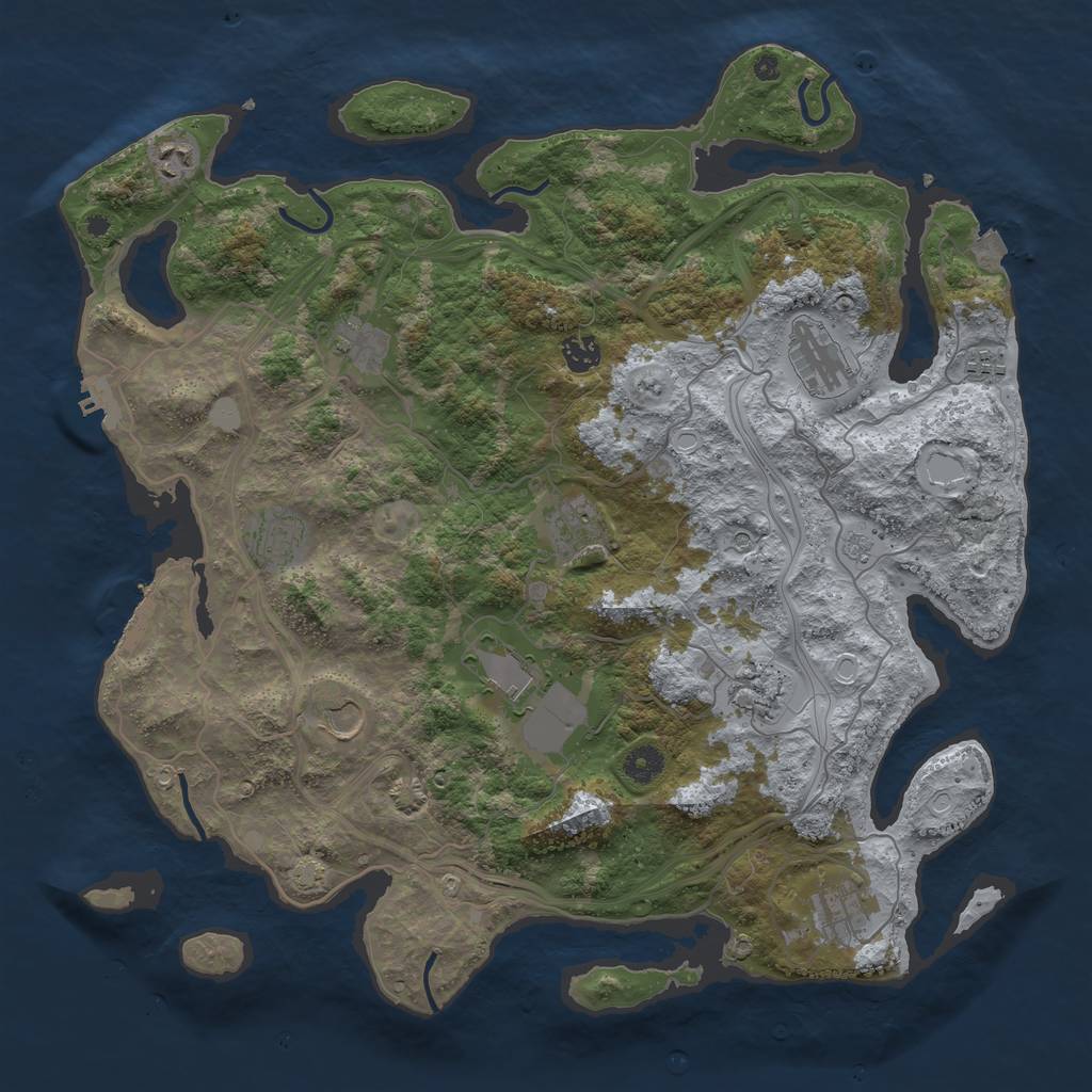 Rust Map: Procedural Map, Size: 4250, Seed: 43859221, 19 Monuments
