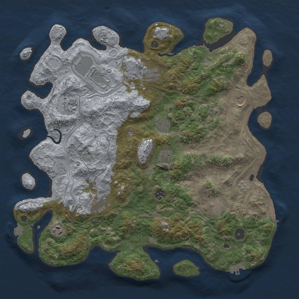 Rust Map: Procedural Map, Size: 4250, Seed: 33856, 19 Monuments