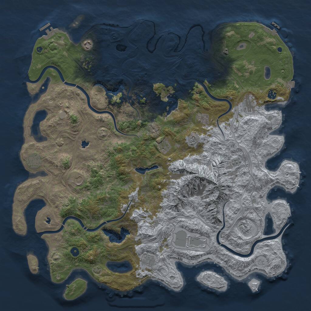 Rust Map: Procedural Map, Size: 5254, Seed: 1185747993, 17 Monuments