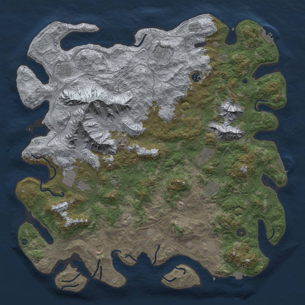 Rust Map: Procedural Map, Size: 5000, Seed: 1331902082, 19 Monuments