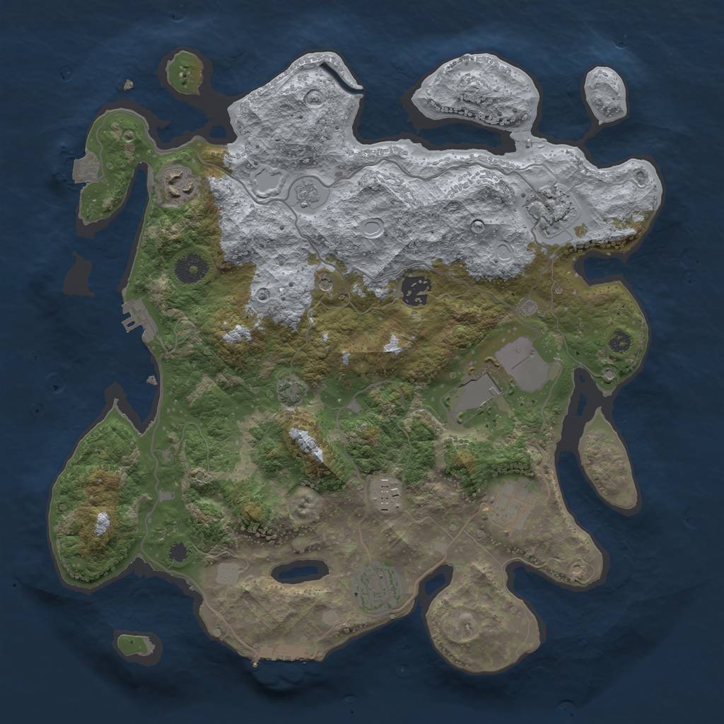 Rust Map: Procedural Map, Size: 3500, Seed: 33660199, 15 Monuments