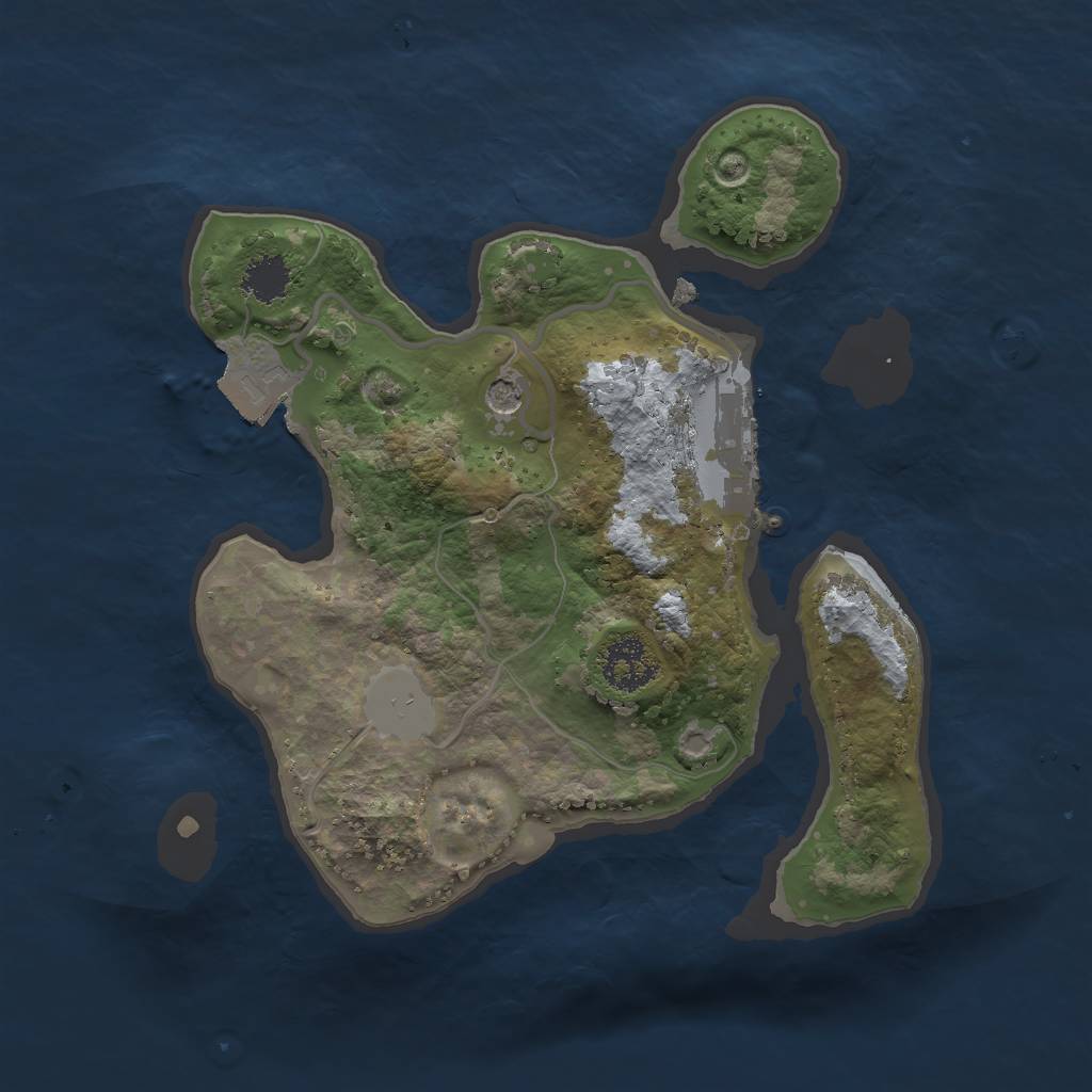 Rust Map: Procedural Map, Size: 2000, Seed: 277608350, 5 Monuments
