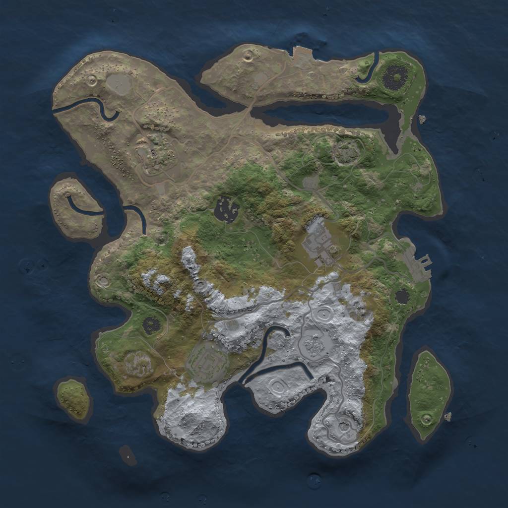 Rust Map: Procedural Map, Size: 3000, Seed: 963178, 11 Monuments
