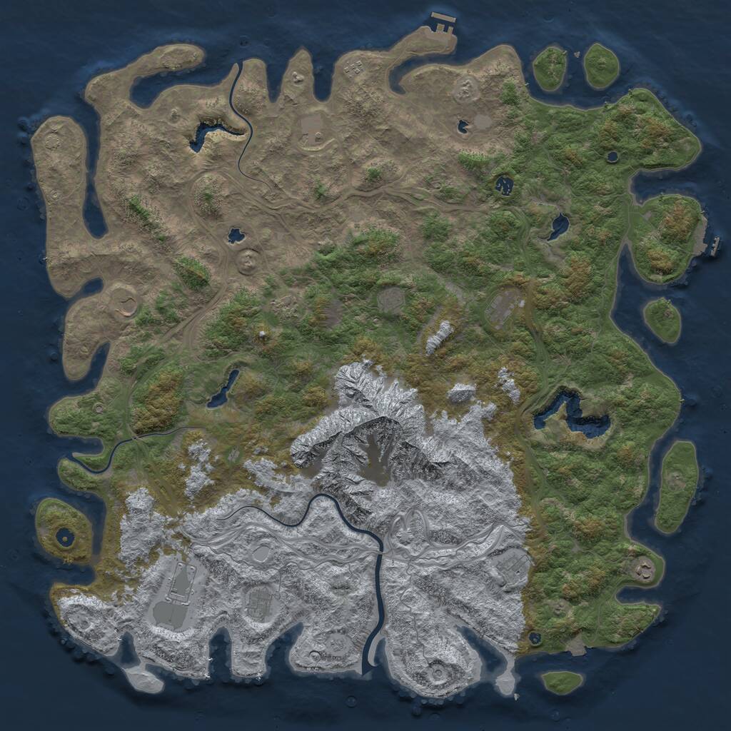 Rust Map: Procedural Map, Size: 6000, Seed: 867385192, 17 Monuments