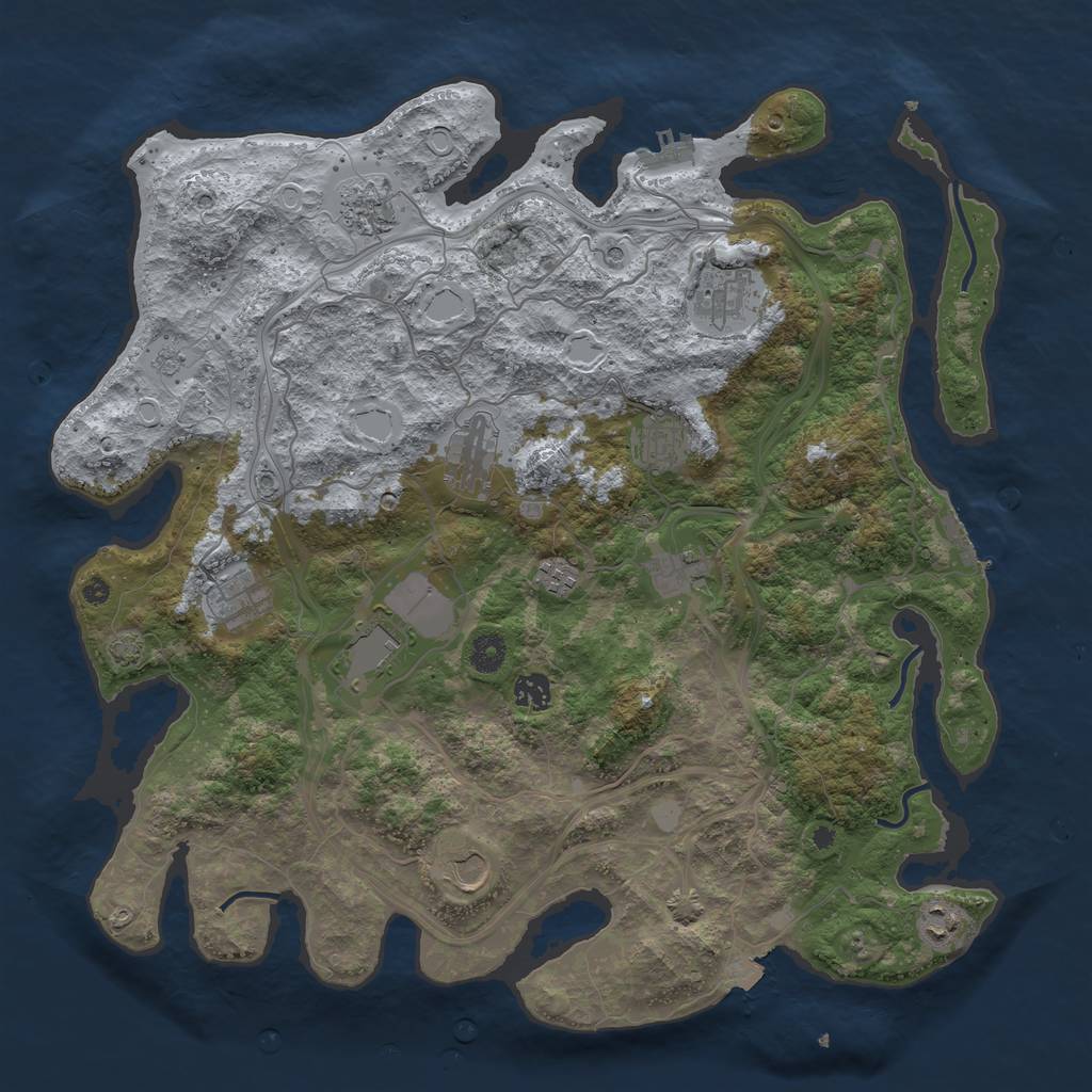 Rust Map: Procedural Map, Size: 4250, Seed: 1887318216, 19 Monuments