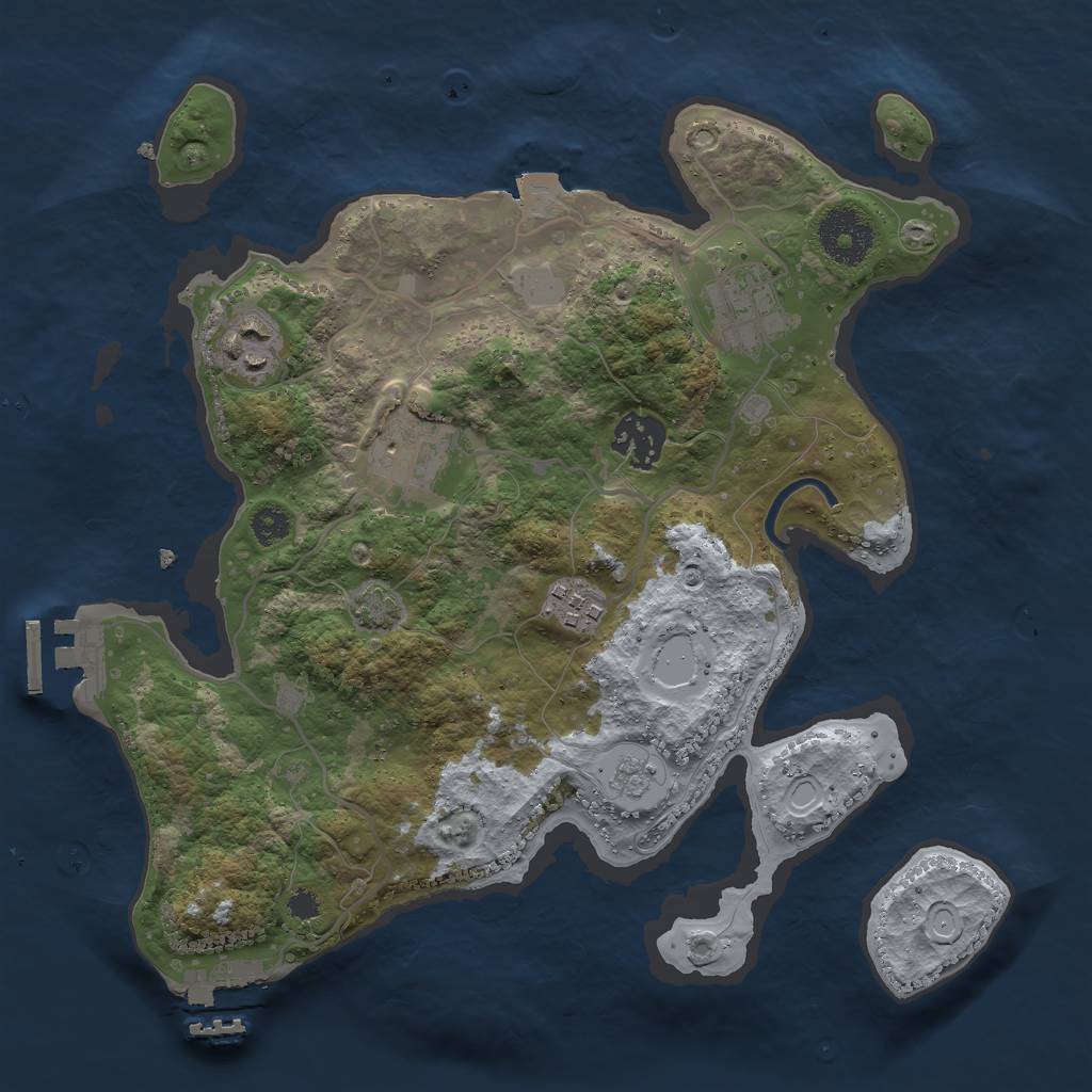 Rust Map: Procedural Map, Size: 3000, Seed: 267171504, 12 Monuments