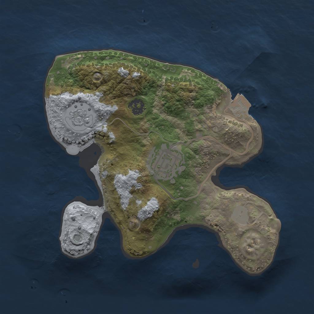 Rust Map: Procedural Map, Size: 2000, Seed: 1762796442, 5 Monuments