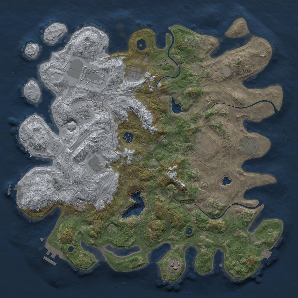 Rust Map: Procedural Map, Size: 4300, Seed: 44689373, 15 Monuments