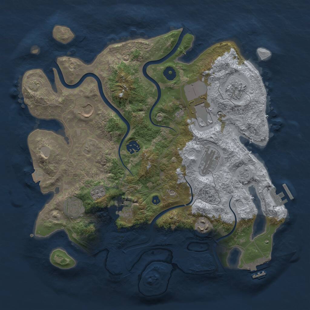 Rust Map: Procedural Map, Size: 3600, Seed: 50644034, 15 Monuments