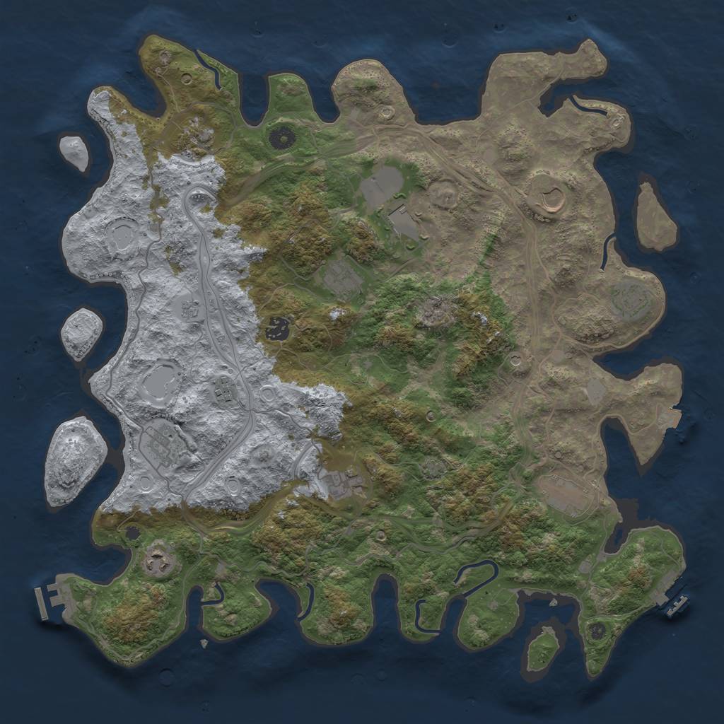 Rust Map: Procedural Map, Size: 4400, Seed: 88784709, 19 Monuments