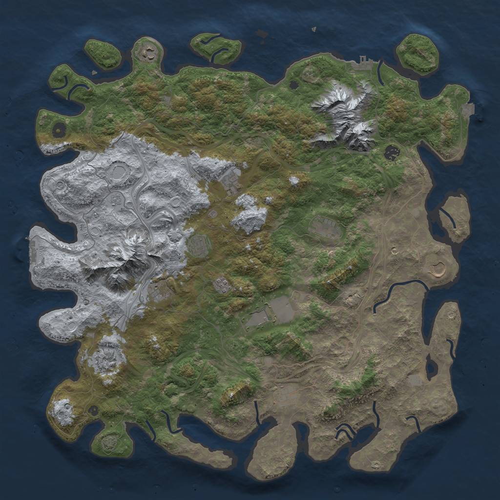 Rust Map: Procedural Map, Size: 5001, Seed: 822579, 19 Monuments