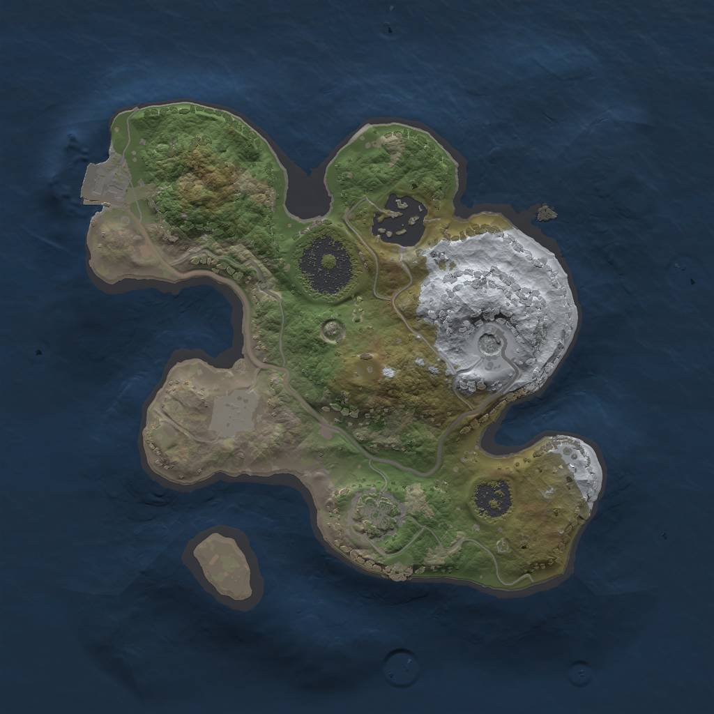 Rust Map: Procedural Map, Size: 2000, Seed: 1990728863, 6 Monuments