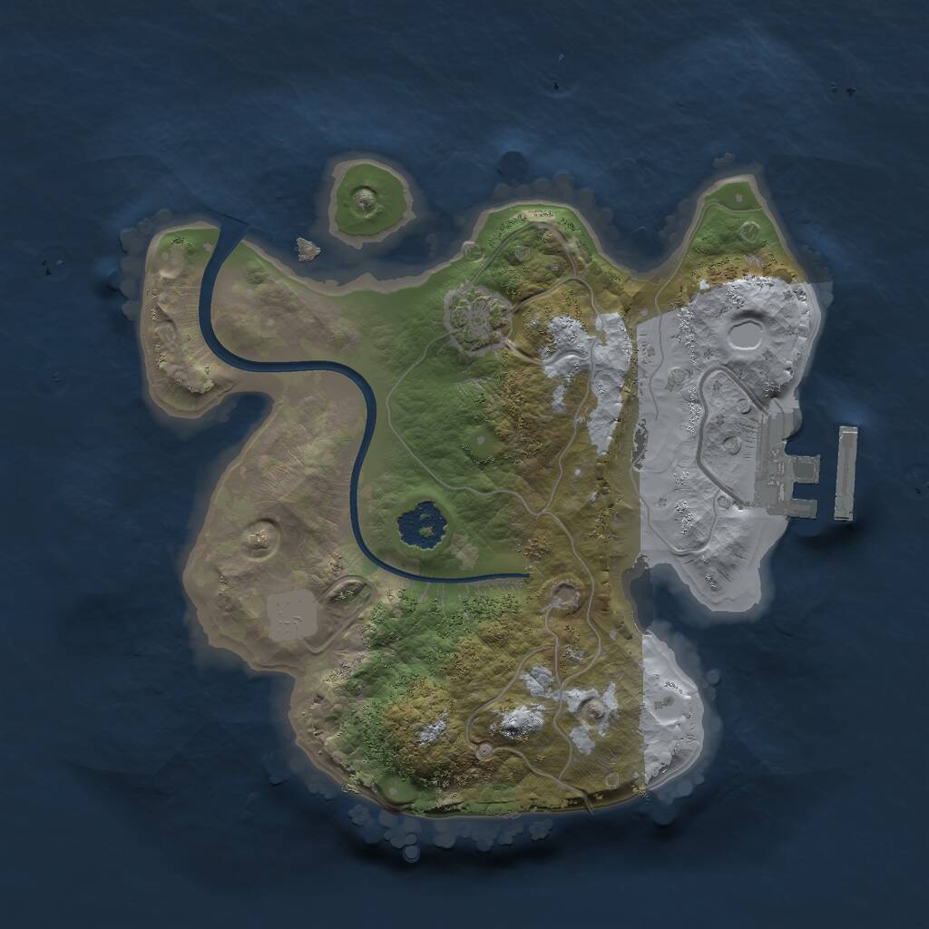 Rust Map: Procedural Map, Size: 2000, Seed: 108520028, 3 Monuments