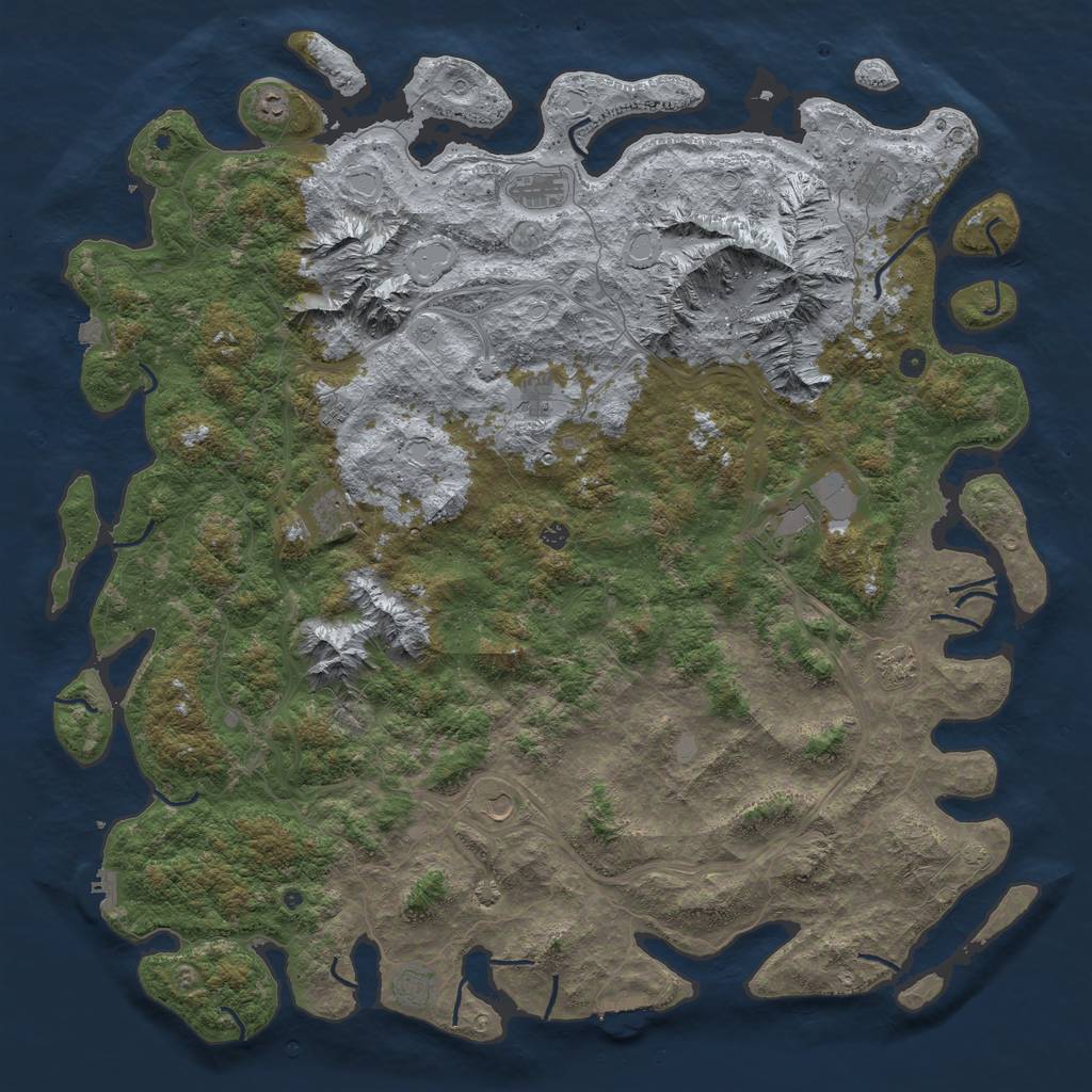 Rust Map: Procedural Map, Size: 6000, Seed: 1111471, 19 Monuments