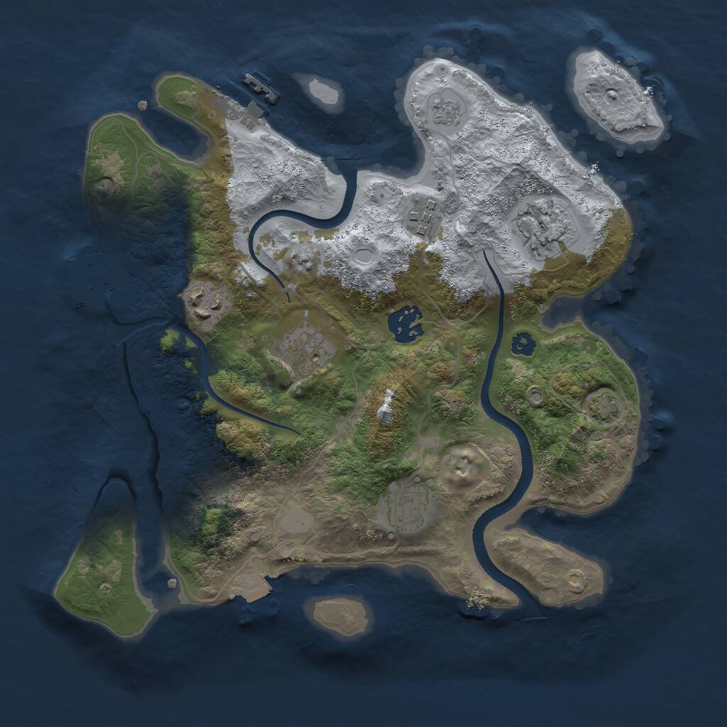 Rust Map: Procedural Map, Size: 3000, Seed: 1823959310, 11 Monuments