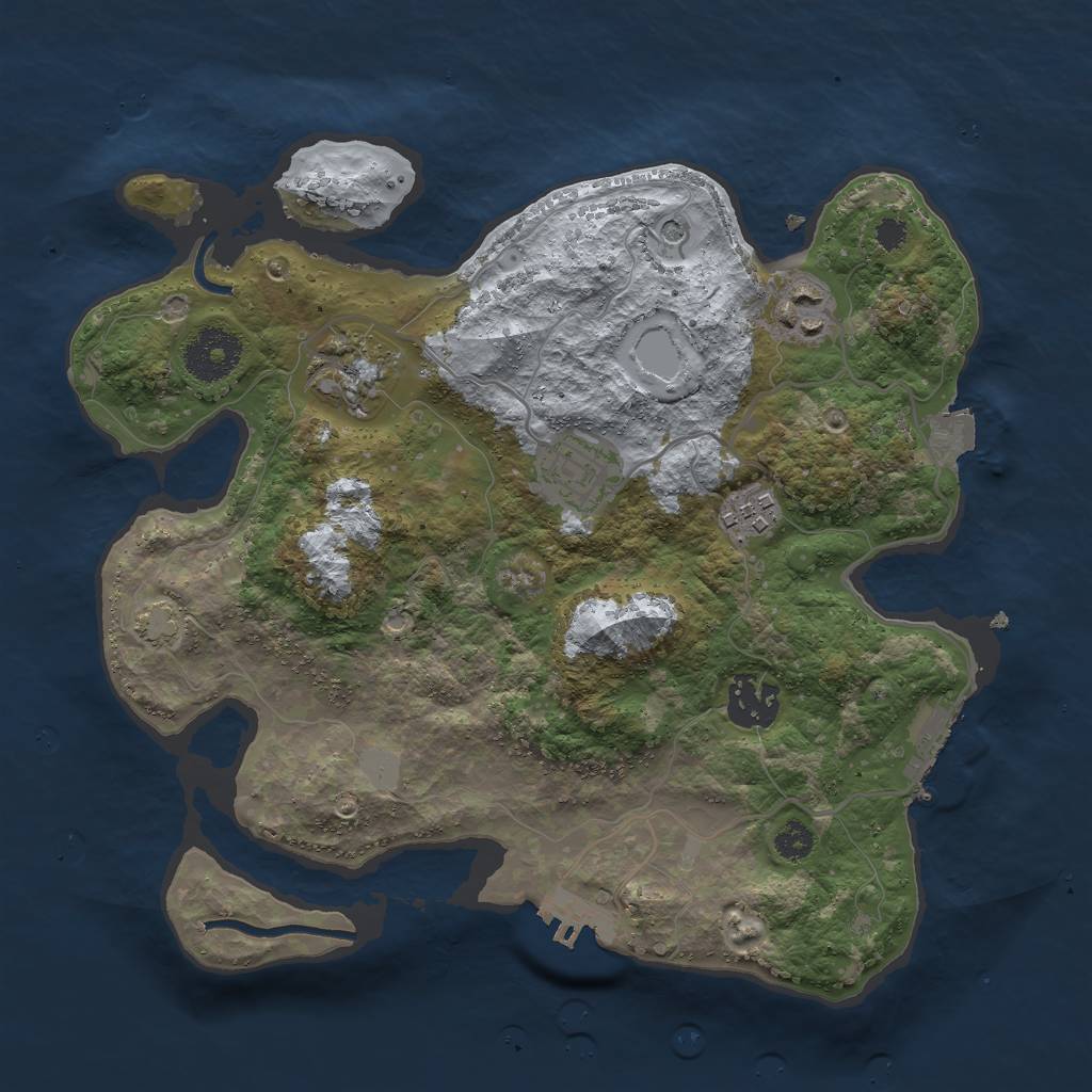 Rust Map: Procedural Map, Size: 3000, Seed: 30501, 12 Monuments