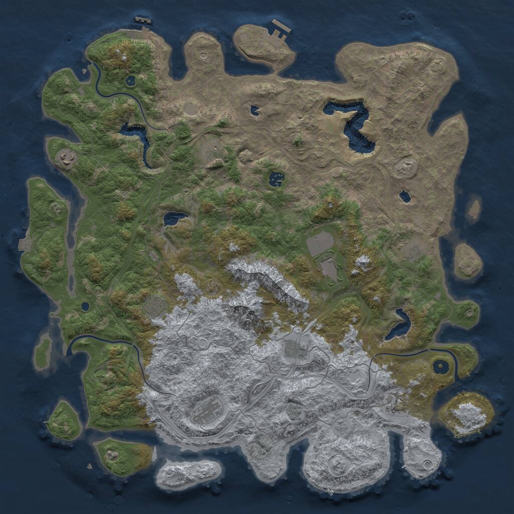 Rust Map: Procedural Map, Size: 5000, Seed: 1530213978, 16 Monuments