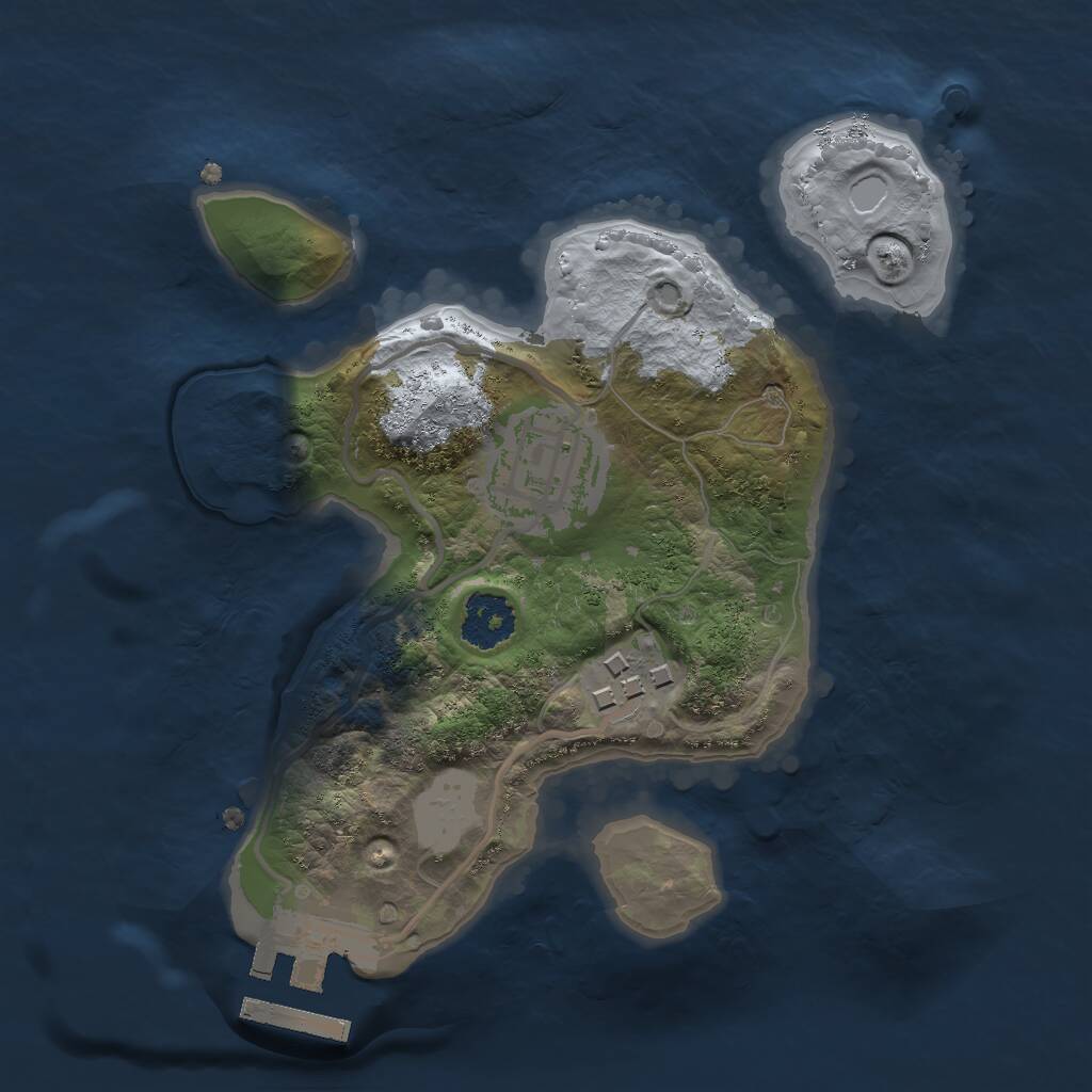 Rust Map: Procedural Map, Size: 2000, Seed: 2109588175, 4 Monuments