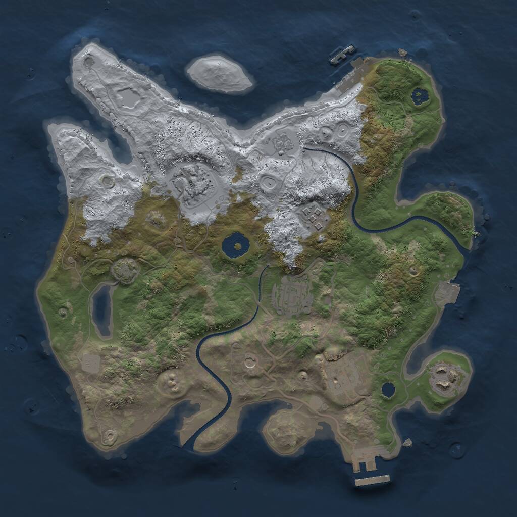Rust Map: Procedural Map, Size: 3000, Seed: 17336, 11 Monuments